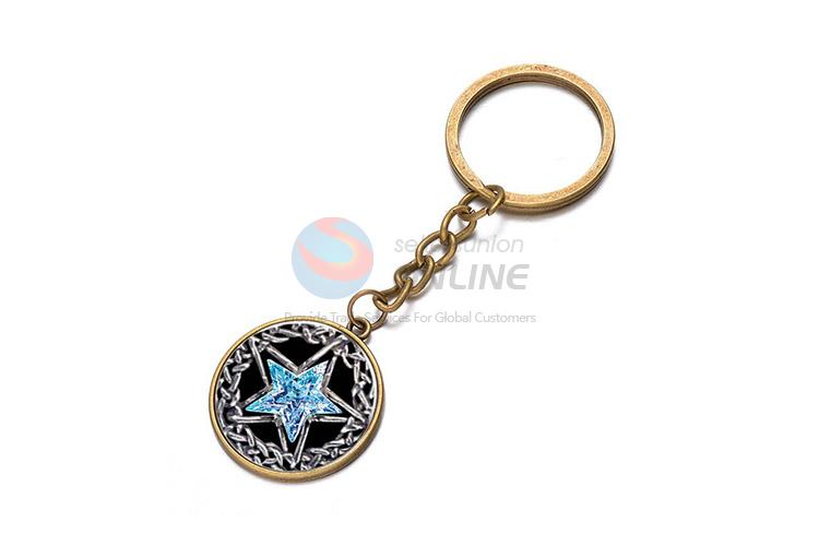 Cool Design Star Pattern Alloy Keychain Key Ring