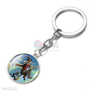 Cool Magician Pattern Round Alloy Keychain Key Ring