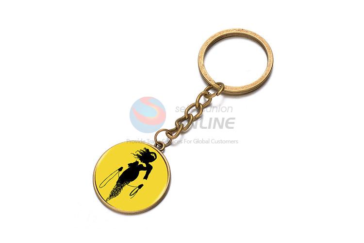 Creative Printing Round Key Chain Cheap Key Ring