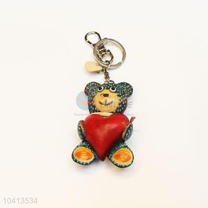 Bear and Heart Pendant Key Chain/Key Ring