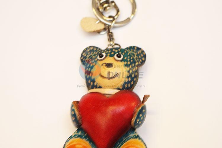 Bear and Heart Pendant Key Chain/Key Ring