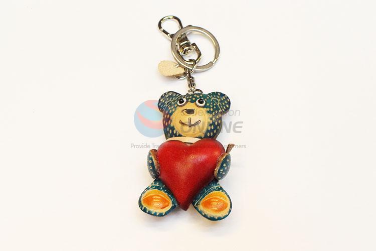 Bear and Heart Pendant Key Chain/Key Ring