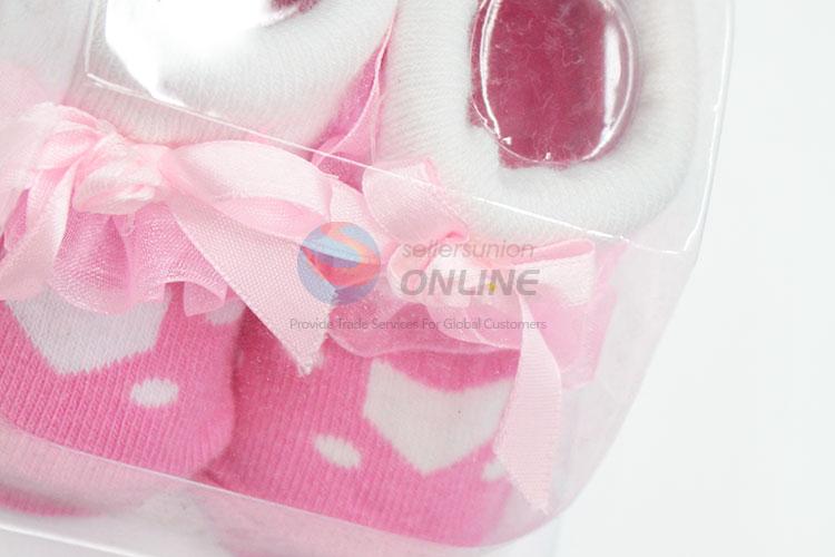 3D Bowknot Head Cotton Kids Baby Sock