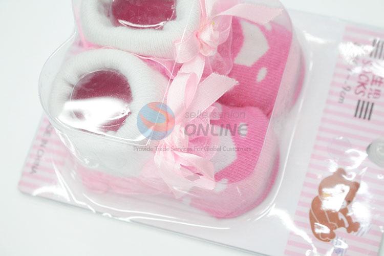 3D Bowknot Head Cotton Kids Baby Sock