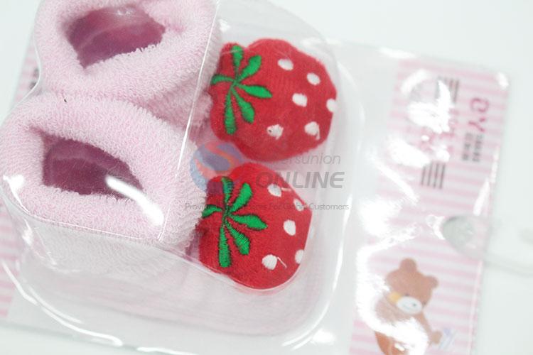 3D Strawberry Head Cotton Kids Baby Sock