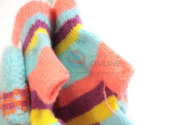 High sales half-finger warm knitted gloves for kids