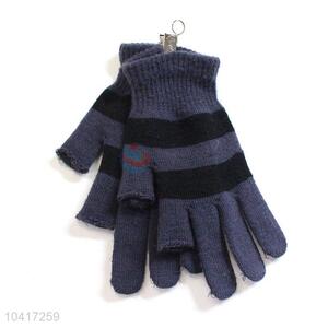 Creative design half-finger+full-finger warm knitted gloves for adults