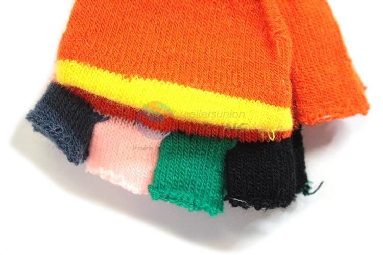 Popular design half-finger warm knitted gloves for kids