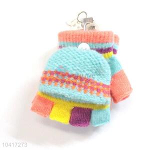 High sales half-finger warm knitted gloves for kids