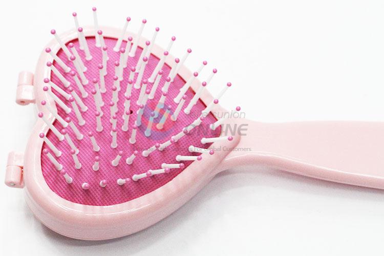 Heart Shaped Cosmetic Comb Hair Makeup Comb with Mirror