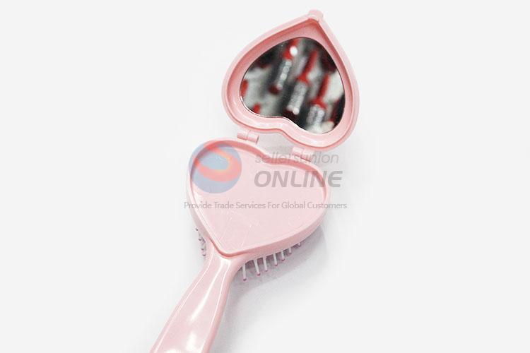 Heart Shaped Cosmetic Comb Hair Makeup Comb with Mirror