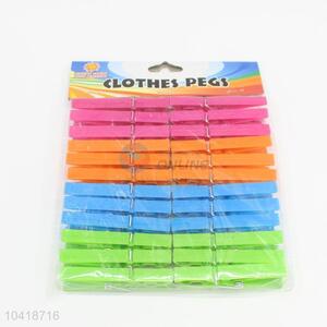 New Arrival Supply 24 Pcs/Set Plastic Colorful Plastic Hanging Pegs Clips