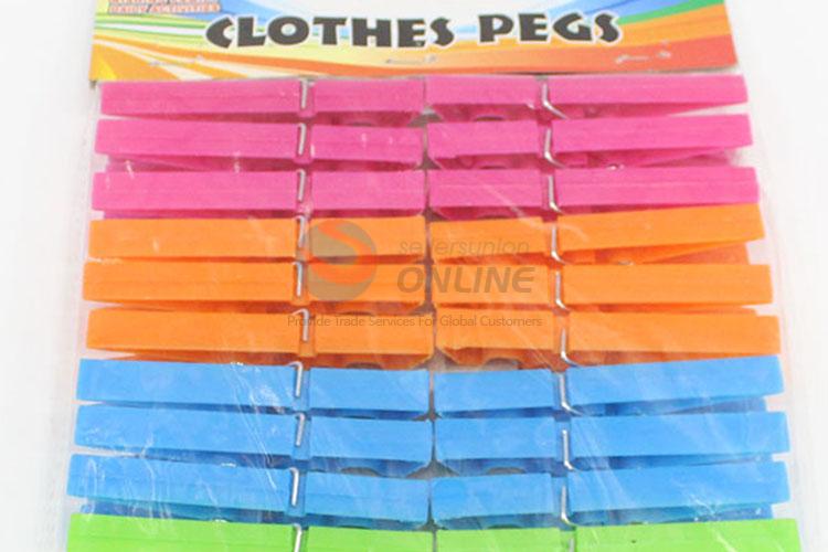 New Arrival Supply 24 Pcs/Set Plastic Colorful Plastic Hanging Pegs Clips