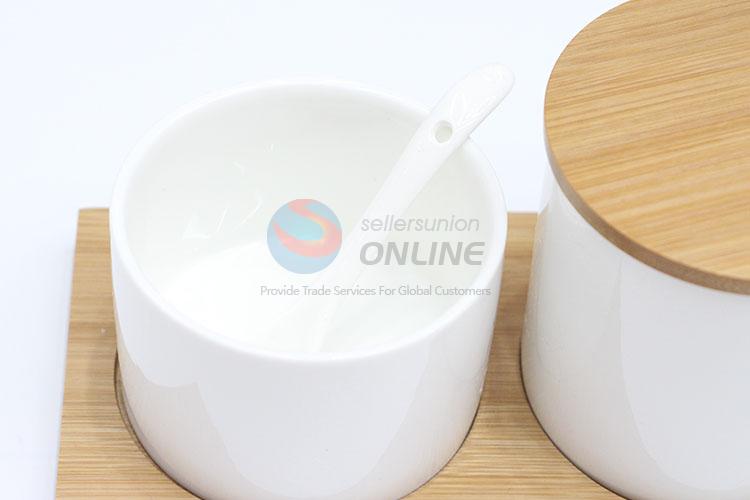 Simple Style Ceramic Cooking Tools White Ceramics Spice Jar