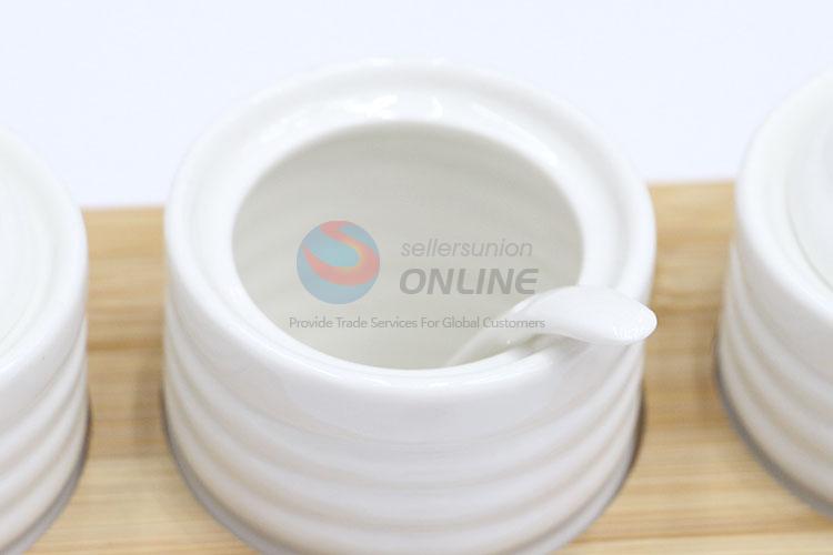 Wholesale Spherical Ceramic Spice Jar Salt Pepper Sugar Can