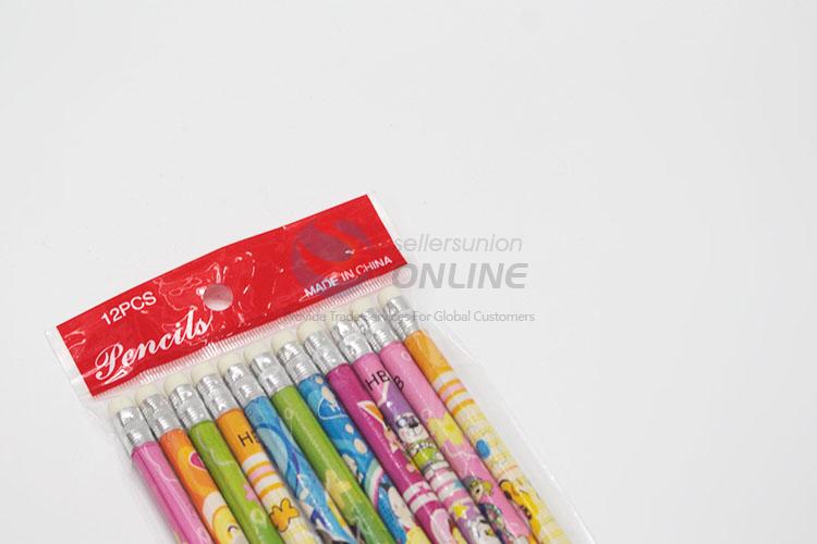 Cartoon Pattern Wholesale HB Pencil 12Pcs