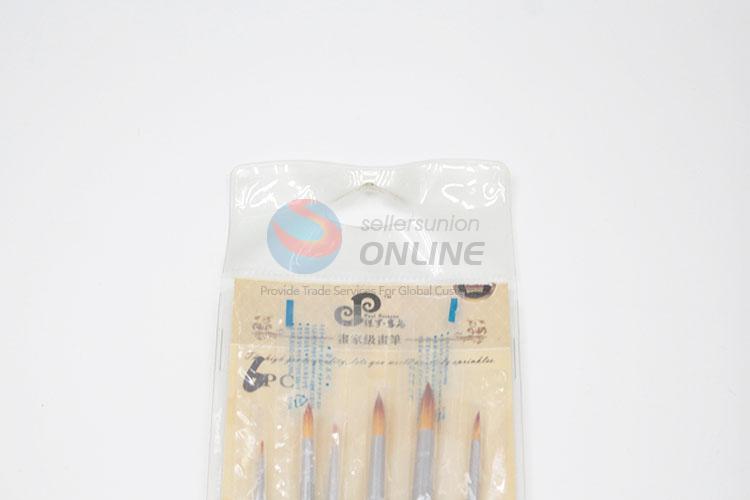 New Wood Handle Nylon Art Paintbrush Set