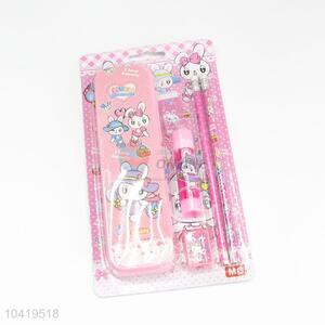 Rabbit Pattern Pink Girl Stationery Set