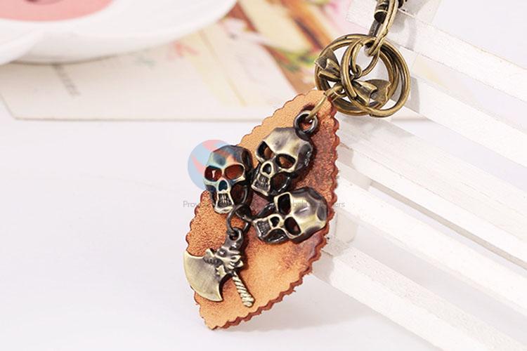 Zinc Alloy Key Chain/Key Ring with Skull