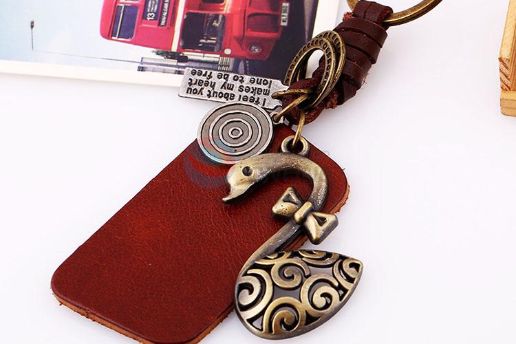 Zinc Alloy Key Chain/Key Ring with Swan