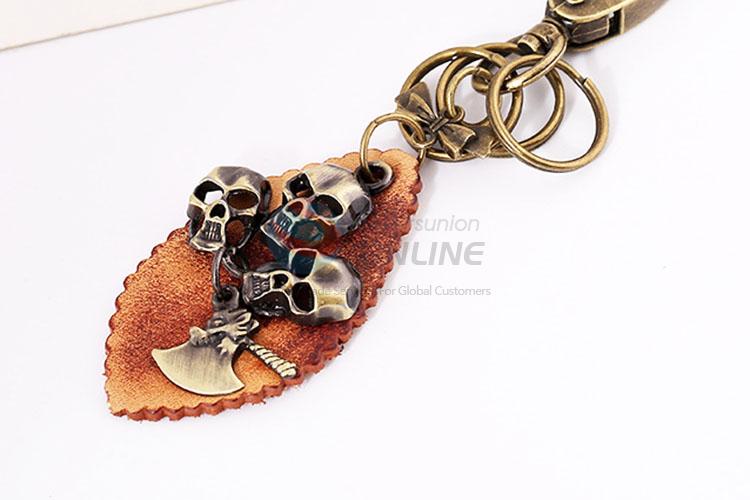 Zinc Alloy Key Chain/Key Ring with Skull