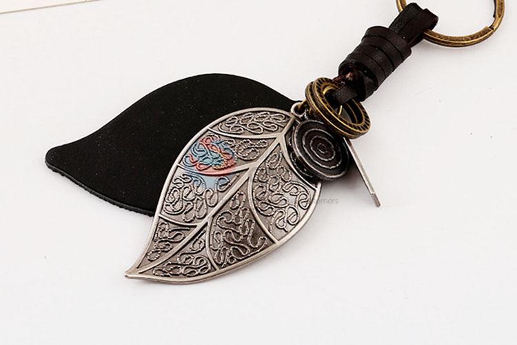 Zinc Alloy Key Chain/Key Ring with Leaf