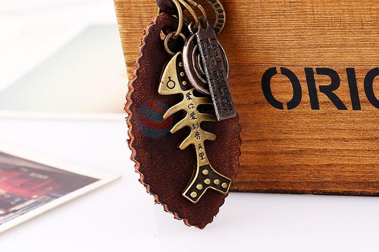 Zinc Alloy Key Chain/Key Ring with Fish Bone