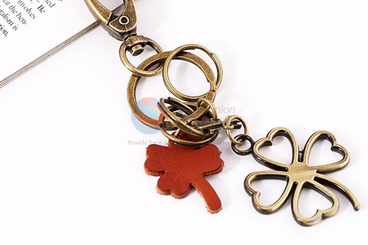 Zinc Alloy Key Chain/Key Ring with Clover