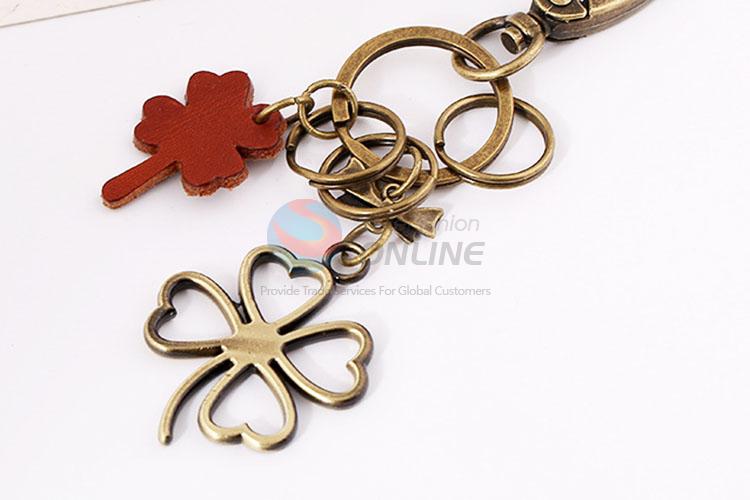 Zinc Alloy Key Chain/Key Ring with Clover