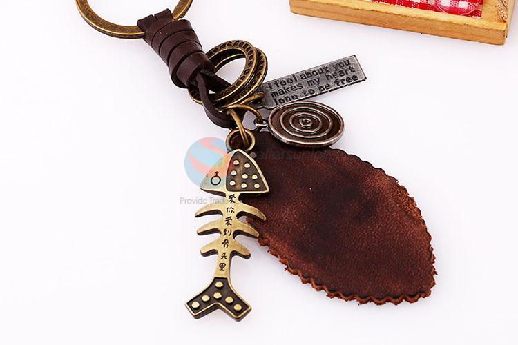 Zinc Alloy Key Chain/Key Ring with Fish Bone