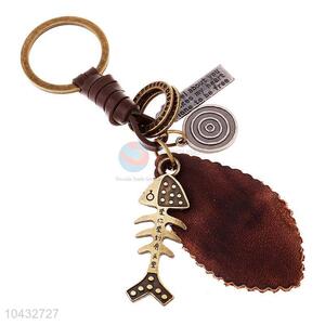 Zinc Alloy Key Chain/Key Ring with Fish Bone