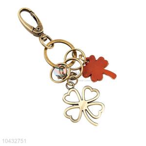 Zinc Alloy Key Chain/Key Ring with Clover