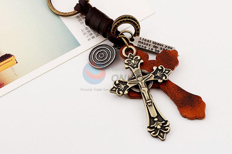 Zinc Alloy Key Chain/Key Ring with Cross