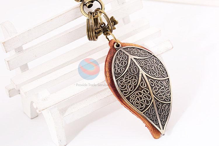 Zinc Alloy Key Chain/Key Ring with Leaf