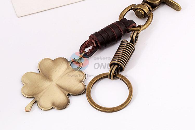 Zinc Alloy Key Chain/Key Ring with Clover