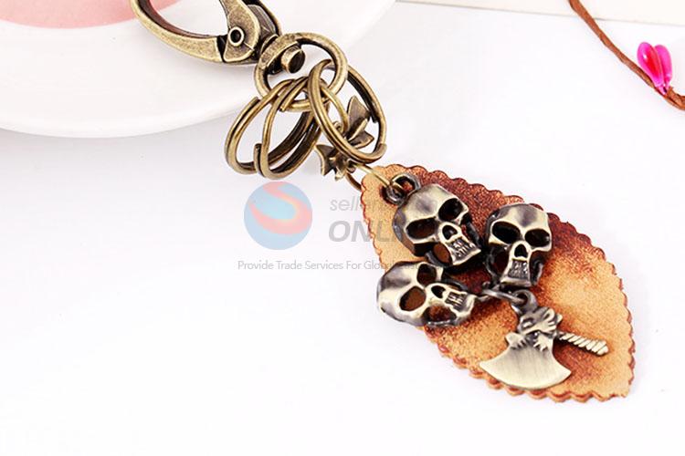 Zinc Alloy Key Chain/Key Ring with Skull