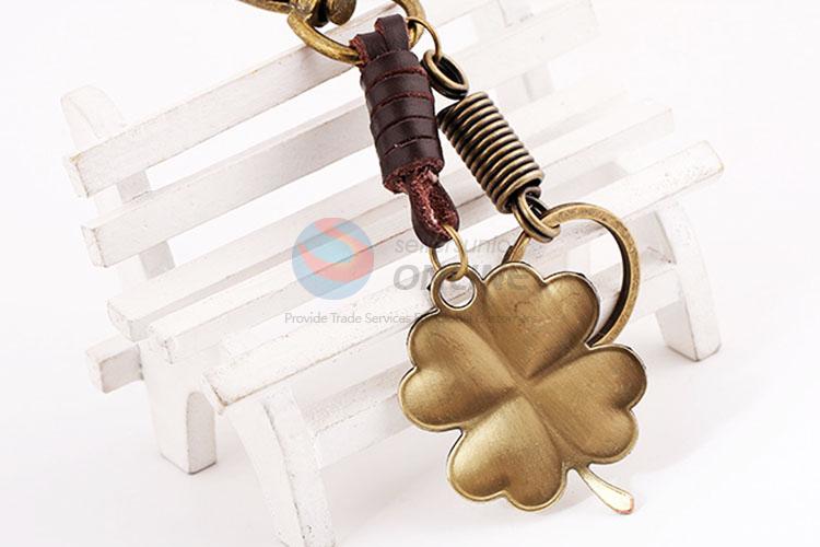 Zinc Alloy Key Chain/Key Ring with Clover