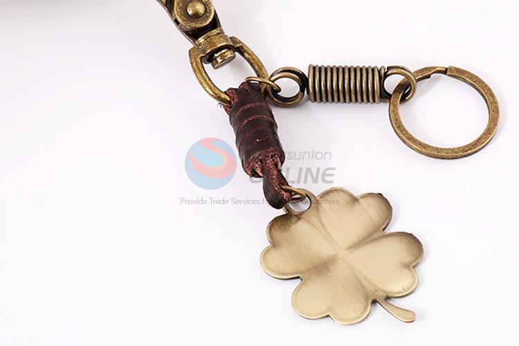 Zinc Alloy Key Chain/Key Ring with Clover