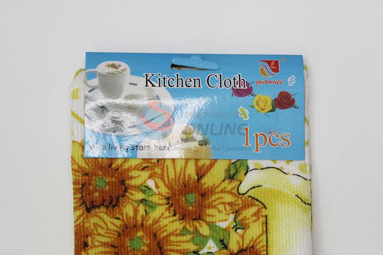 Hot sale sunflower printed tea towels kitchen towel