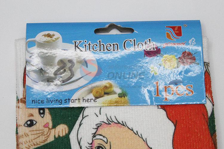 Hot Sale Christmas Santa Claus 100%Cotton Kitchen Towel