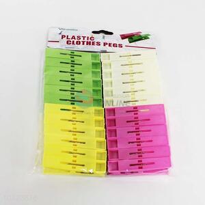 Wholesale 24pcs green/white/yellow/red clothes pegs