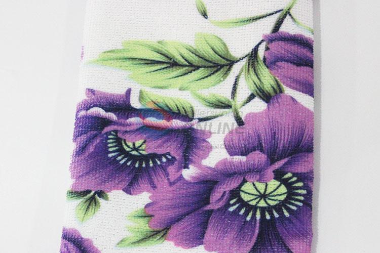 Fashion flower microfiber tea/coffee towel