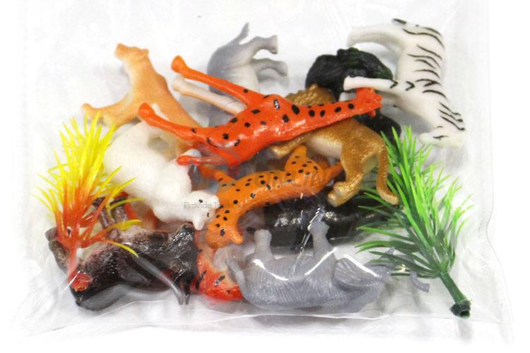 Unique Design 12 Pieces Colorful Wild Animal Model Toy Set