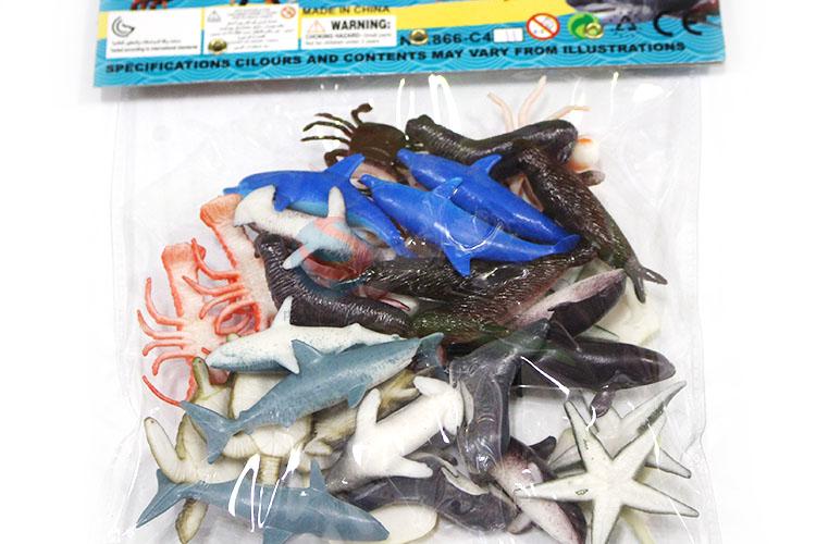 Good Quality 36 Pieces Solid Marine Animal Series Toy Set For Children