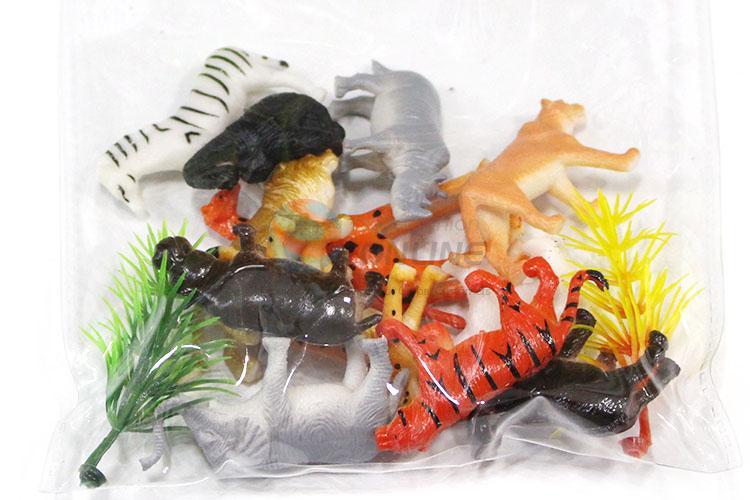 Unique Design 12 Pieces Colorful Wild Animal Model Toy Set