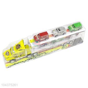 Good Quality Inertial Double-Deck Platform Truck With 6 Pieces Hummer Toy Car