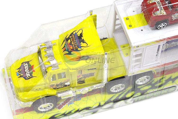 Good Quality Inertial Double-Deck Platform Truck With 6 Pieces Hummer Toy Car