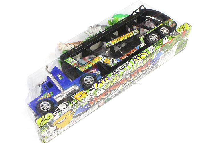 Custom Inertial Towing Vehicle With 5 Pieces Animal Toy Set