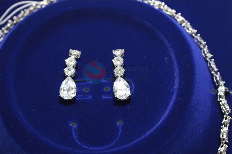 Wholesale Zircon Necklace&Earrings Set For Wedding