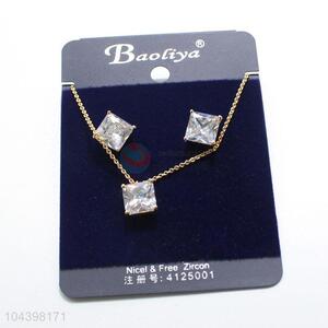 Recent design zircon necklace&earrings set